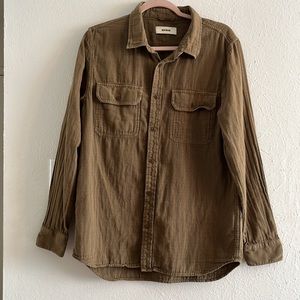 Buck mason men’s army green olive drab shirt button down